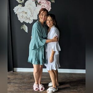 Birdy Grey size M/L Kenny Ruffle Robe in White